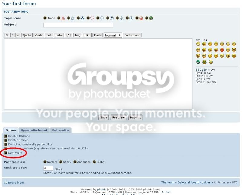 phpBB • lock new topic on submit